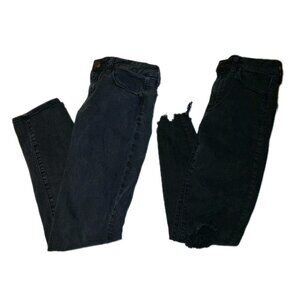 American Eagle Women's Size 6 Short Black Jeans 27x27 Lot Of Two